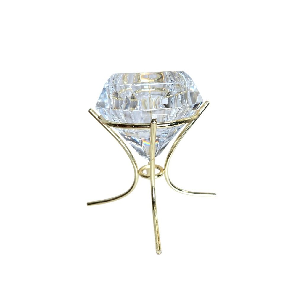 Vintage Bleikristall 24% Lead Crystal Diamond-Shaped Votive Candle Holder